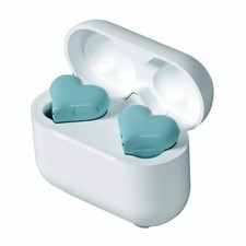 Heart-shaped light blue earphones In-ear Heart Wireless Bluetooth earphones High