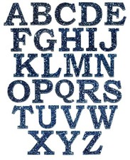 1/8" Galaxy Blue Glitter Acrylic Letters - Font01 - Choose Size
