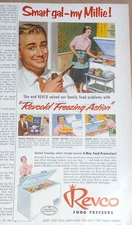 1954 print ad -Revco family food freezers Deerfield Michigan vintage advertising