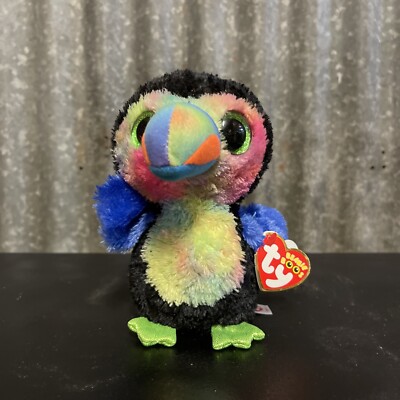TY Beanie Boo 'BEAKS  the Parrot Plush Soft Toy 6'' With Tags