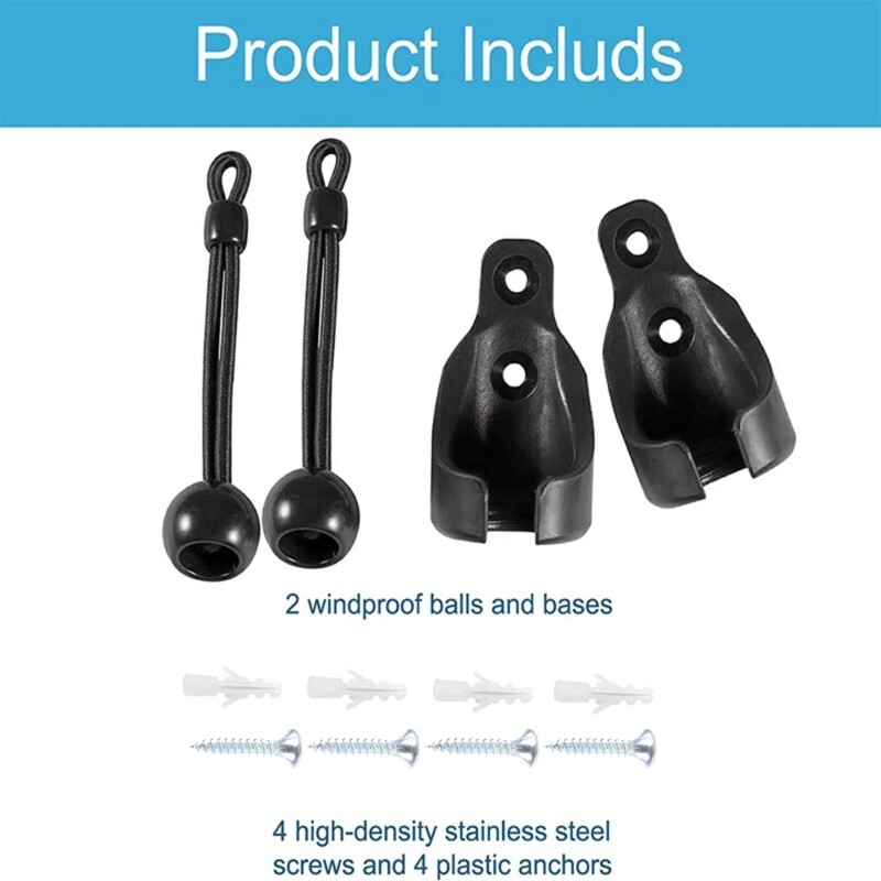 1 Set Blinds & Shades Bungee Tie Down Conversion Kits for Exterior