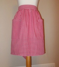 New 'Red Gingham ' Vintage Style Half / Waist Apron/Pinny