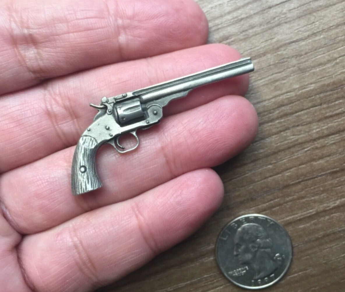 MINIATURE 1/6 TOY REPLICA SCHOFIELD REVOLVER COWBOY METAL PISTOL UNFORGIVEN DID