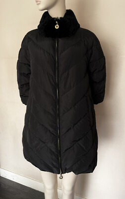 Elisabetta Franchi ICY 70%Duck Down,30%Feather Black Padded Coat