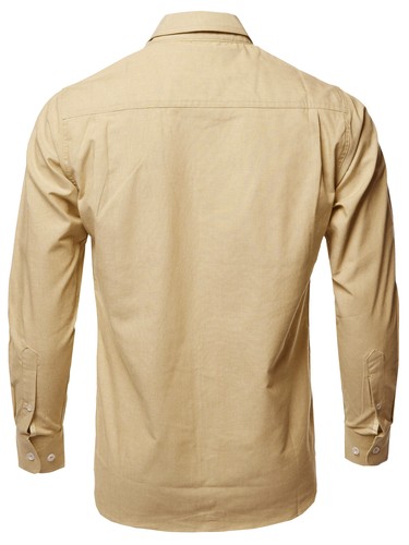 FashionOutfit Men's Cotton Based Casual Formal Long Sleeves Button Down Shirt - Picture 43 of 44
