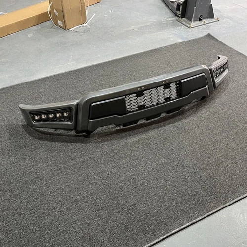  For 2021-2023 F150 F-150 Gloss Black Raptor Style W/LED Lights Front Bumper - Bild 6 von 9