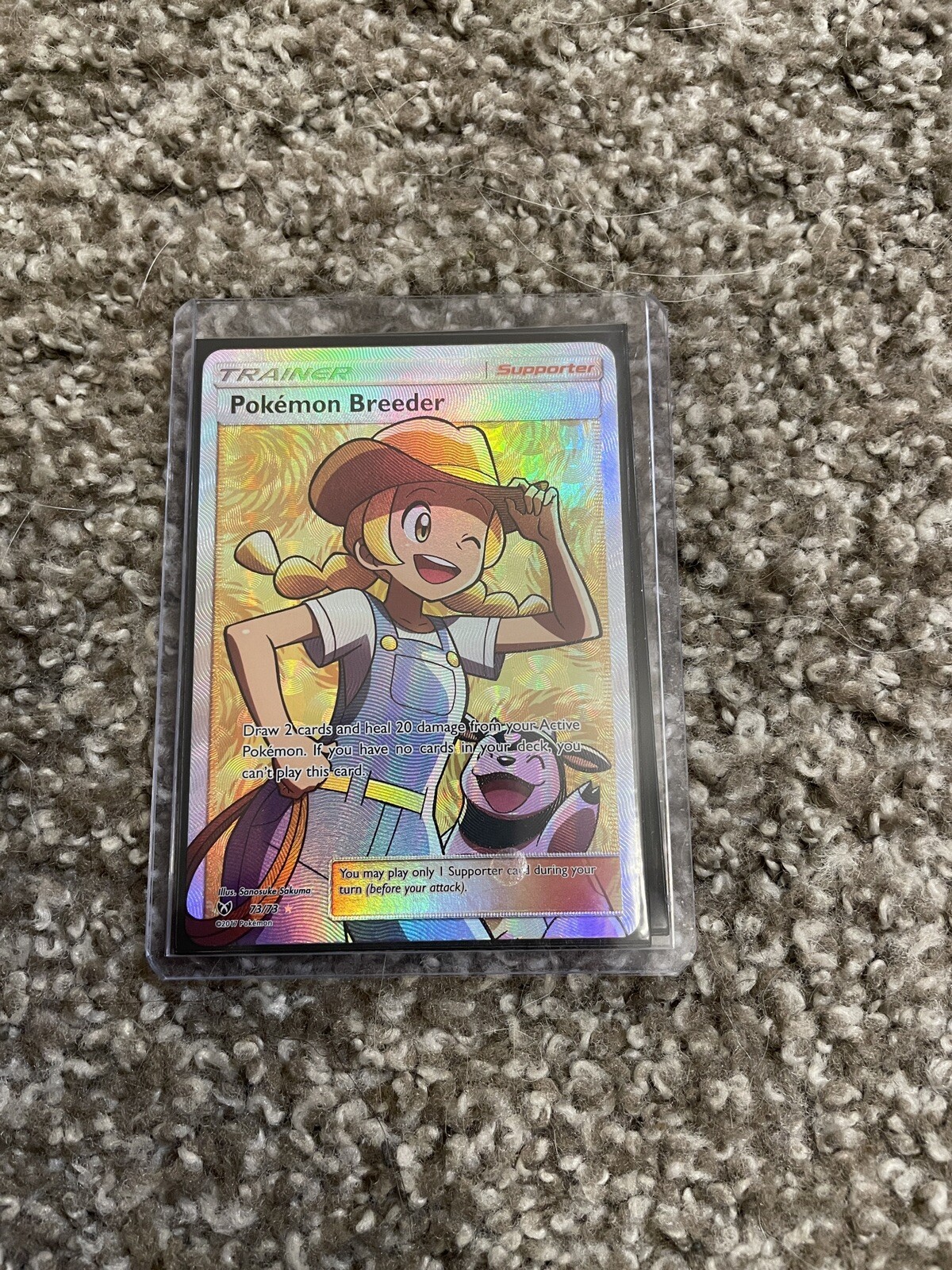 Pokemon Pokemon Breeder 73/73 Full Art Holo Rare Shining Legends Near Mint