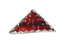 Artisan Handmade Red Glass Brooch Triangle