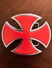 Red Celtic Maltese Iron Cross Simple Crusader Metal Unisex Men s Belt Buckle