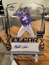 2023 Leaf Trinity Baseball Austin Charles #/7 SSP Rookie RC Auto Clear 🔥📈