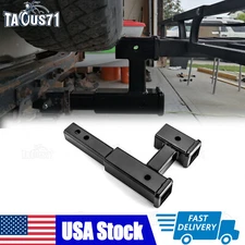 Dual 2" Trailer Hitch Receiver Adapter Extender Extension Tow Fit Jeep Wrangler