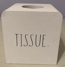Rae Dunn White Wooden Tissue Box