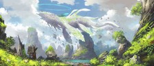Anime fantasy art landscape girls Play Gaming Mat Desk