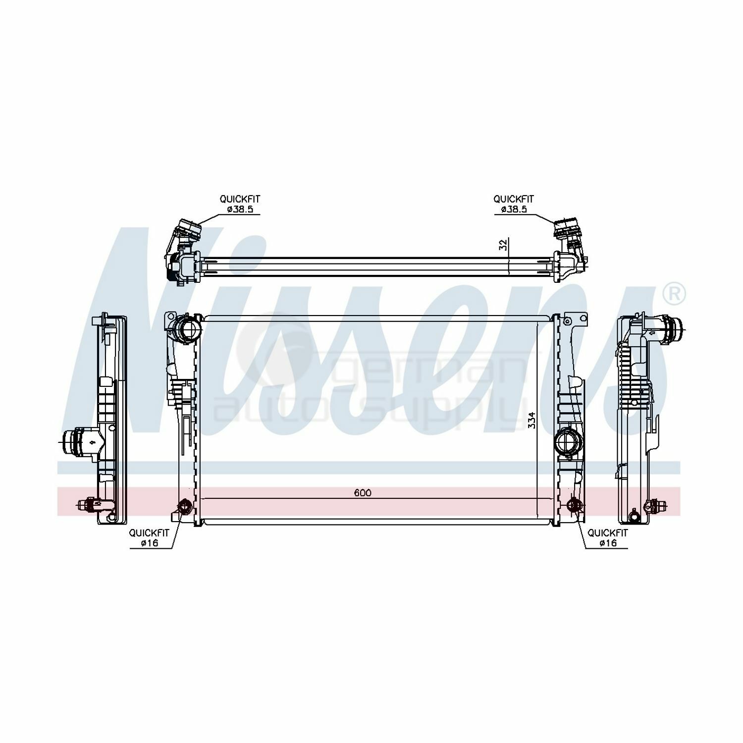Nissens Radiator Front 60817 7618807 for BMW | eBay