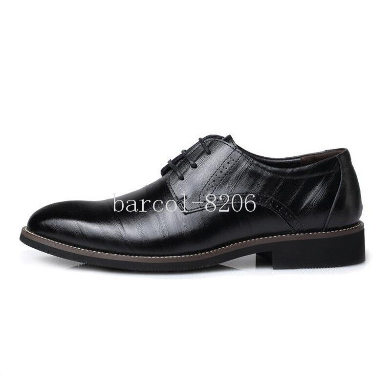 Mens Casual Leather Shoes Breathable Dress Shoes Flats Wedding Party