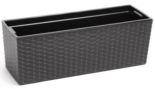 Rattan Effect Trough Planter Long Window Box Begonia Pot Rectangle Herbs Planter - Picture 6 of 10