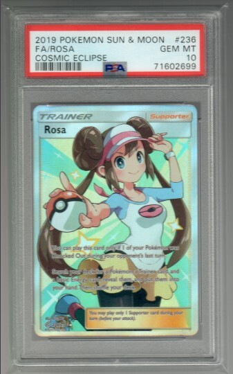 PSA 10 Rosa 236 Full Art Trainer 2019 Pokemon Sun & Moon PSA 10 Rosa 236 Full Art Trainer 2019 Pokemon Sun & Moon