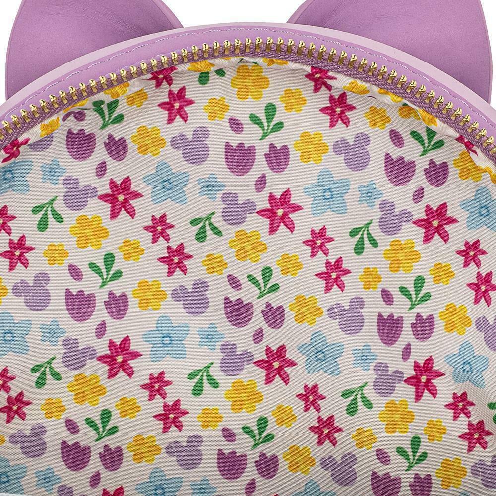 Minnie Mouse Backpack Minnie Holding Flowers Lavender Disney 