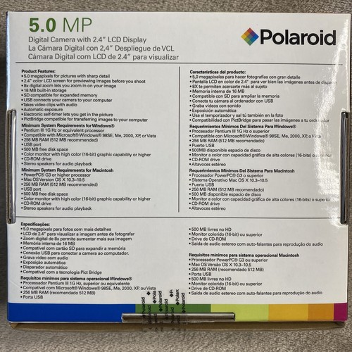 Polaroid A544 5.0MP Digital Camera Red Brand New Open Box Rare Unused - Picture 2 of 5