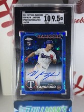2024 Topps Chrome Sapphire Update Wyatt Langford #USA-WL Autograph SGC 10/9.5