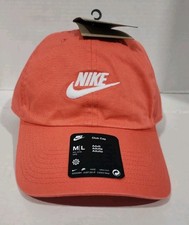 Nike Club Unstructured Futura Washed Adjustable Hat Coral FB5368-814 NEW Sz M/L
