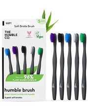 The Humble Co Plant-Based Soft Bristle Toothbrushes, 5 Pack - Manual Tooth Br...
