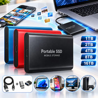4TB-256TB External SSD Portable Hard Drive USB 3.0 Type-C Fast Storage Plug Play