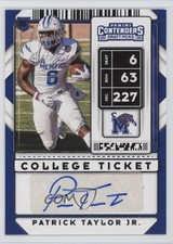 2020 Panini Contenders Draft Picks College Ticket Patrick Taylor Jr Auto 4g8