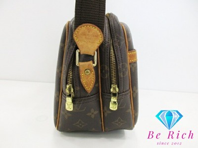 LOUIS VUITTON Shoulder Bag Monogram Reporter PM M45254 Brown Brown Logo Shoulder