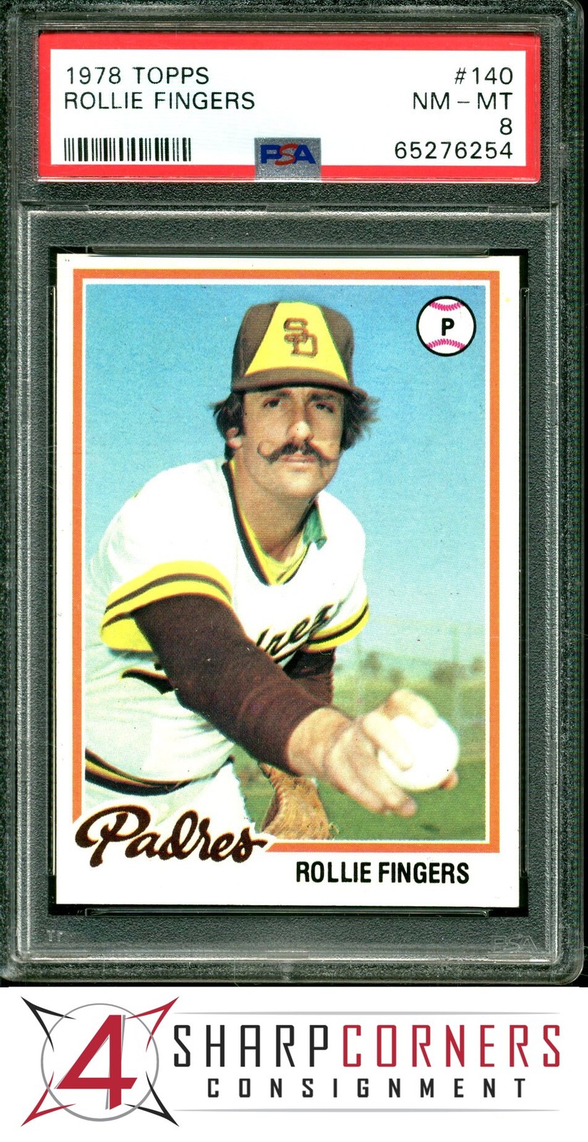 1978 TOPPS #140 ROLLIE FINGERS PADRES HOF PSA 8
