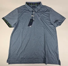 New William Murray XL Mens Golf Polo Shirt Blue Green Gingham Plaid