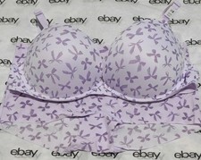 NEW Victoria's Secret Pink Super Push-Up Bra 40C Bow Print & Boyshort Set XL VS