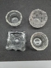 Vintage Glass Salt Cellars Various Size And Style Lot Of 4  SS11