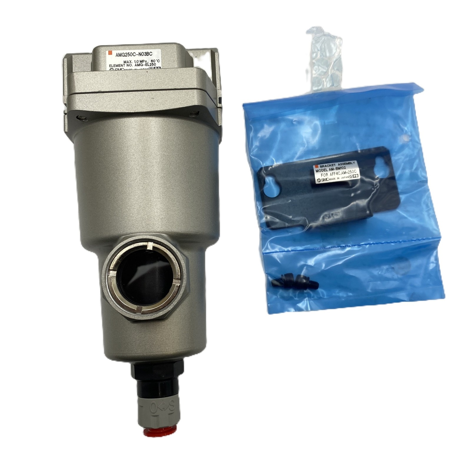 SMC Water Separator 3/8" NPT AMG250C-N03BC w/ AMG-EL250 Filter