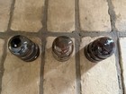 Three - Vintage 3.2" Brown Porcelain Ceramic Insulators Double Grooved -Used — photo 7