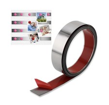 5m x 40mm Metal Tape Self-Adhesive Metal tape Strips for Magnets Memo Bar Silver
