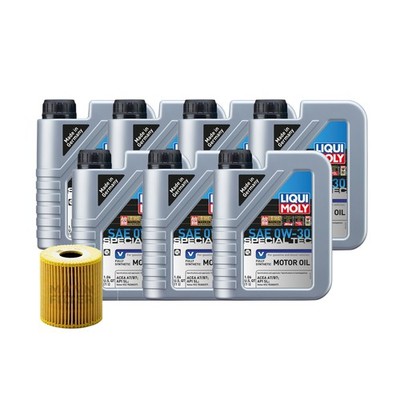 7L Liqui Moly Special Tec V 0W-30 Mann Oil Change Kit for Volvo XC90 B8444S 4.4L