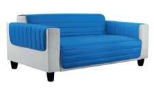 Elegant Couchüberzüge Gesteppt Dunkel Blau/Hell Grau Sofabezug Sofaüberwurf Sofa