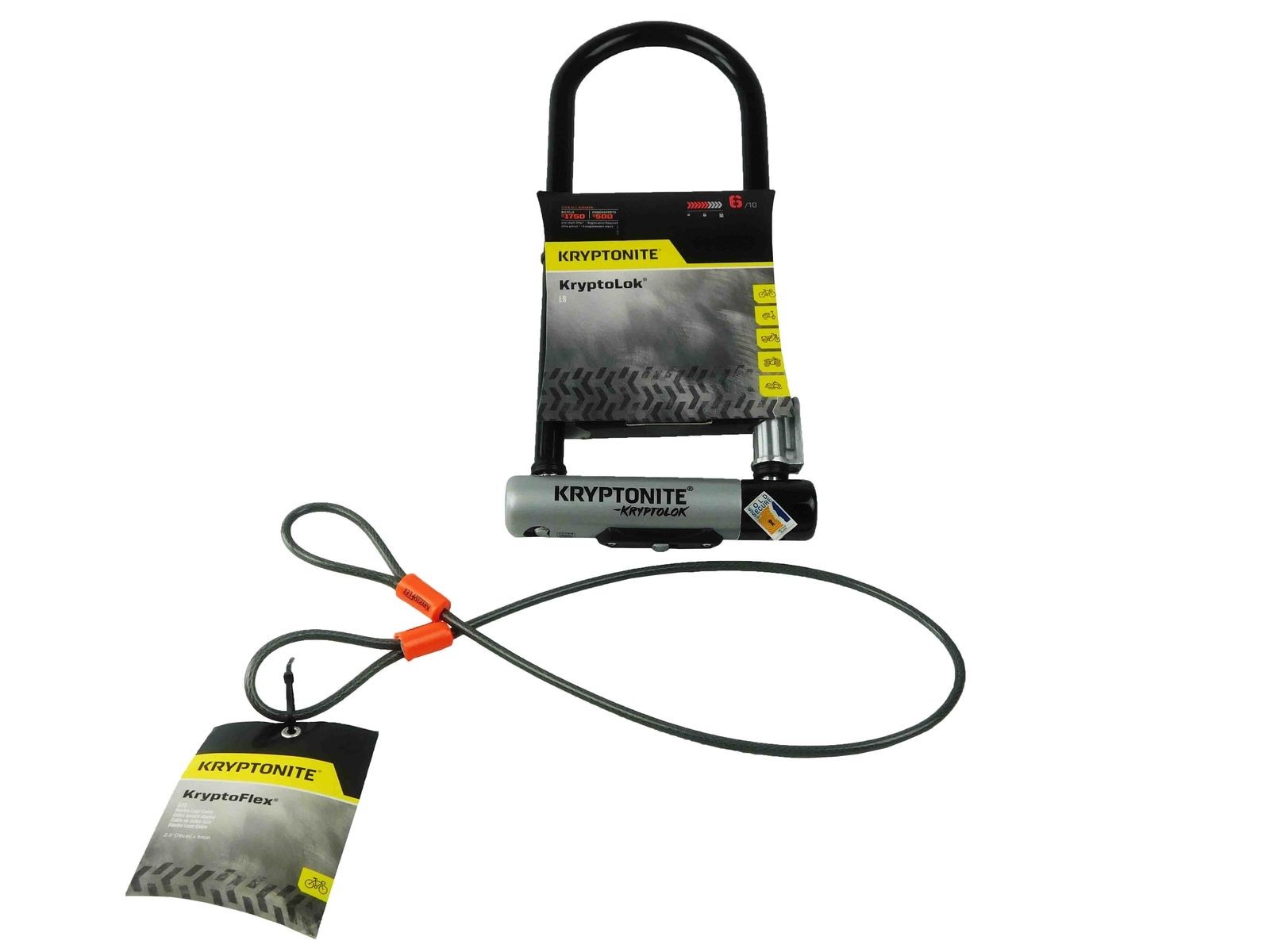 Kryptonite KryptoLok Series 2 w/ FlexFrame-U bracket and 525 2.5ft Looped cable