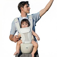 Ergonomic Baby Carrier with Hip Seat, 6-in-1 Front Facing Infant  Toddler Ca...