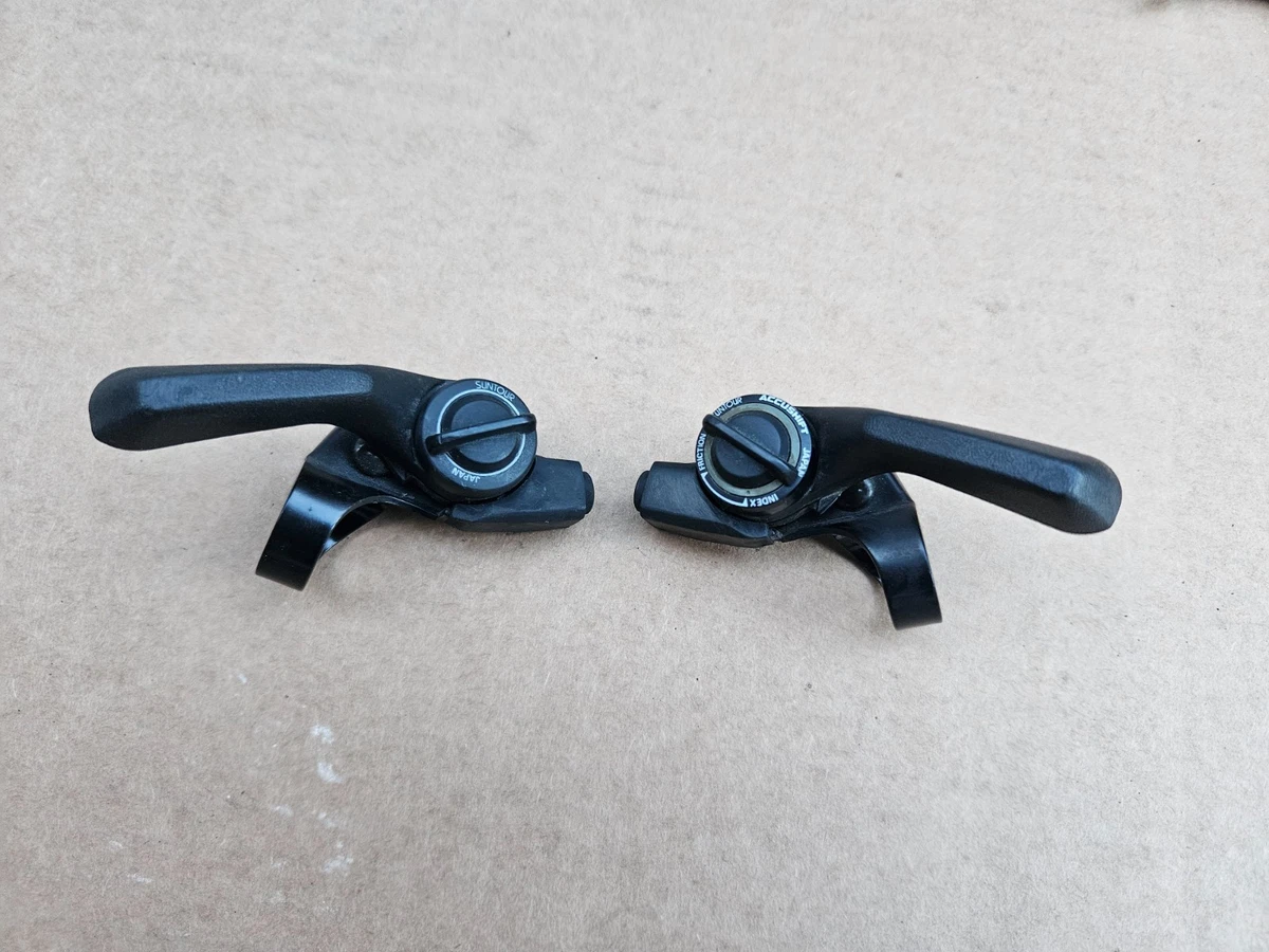 デッドストック SUNTOUR 3x6 サムシフター左右セット Vintage Suntour Accushift 3x6 Thumb Shifter 6 Speed Black low
