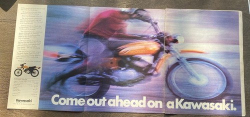70s Kawasaki Vintage Motorcycle Advertisement Enduro Motocross Magazine Print Ad