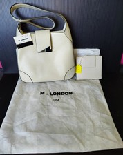 M. London USA Shoulder Bag Hangbag with Wallet Leather Bone Color New with Tags