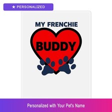 Custom French Bulldog Frenchie Paw Print Magnet Personalized Pet Name Dog Owner