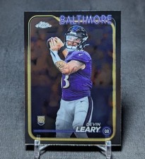 Devin Leary Rookie RC 2024 Topps Chrome Football Card #248 Baltimore Ravens. rookie card picture