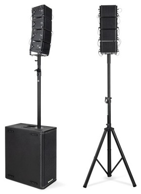 Aktives 2.1 Pronomic V-Array PA-System mit 600 Watt für bis zu ca. 150 Zuhörer