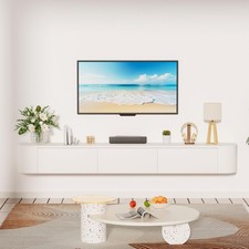 Floating TV Stand Wall Mounted Home Entertainment Center Livingroom White