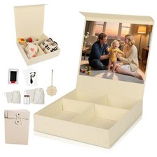 Baby Keepsake Box, Newborn Keepsake Box with 5 Additional light yellow