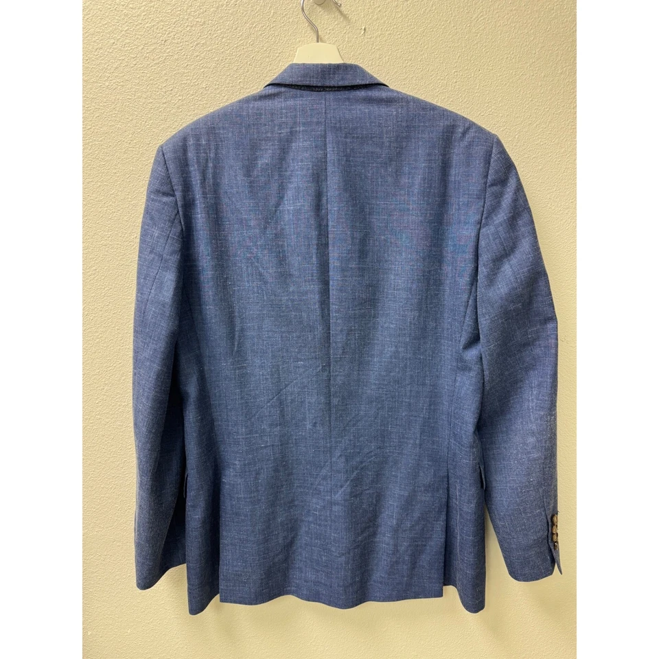 Ralph Lauren Dillard's Custom Blazer 42L Blue Wool Silk Linen Made in Canada - Image 2 of 4