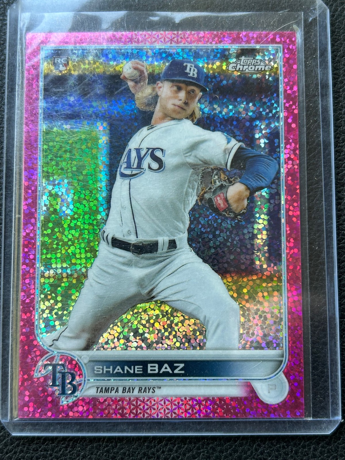 2022 Topps Chrome #201 Shane Baz Magenta Speckle Refractor #/350